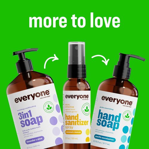 Everyone 3-in-1 Kids Soap - Tropical Coconut Body Wash, Bubble Bath & Shampoo | 32 Ounce (Pack of 2)