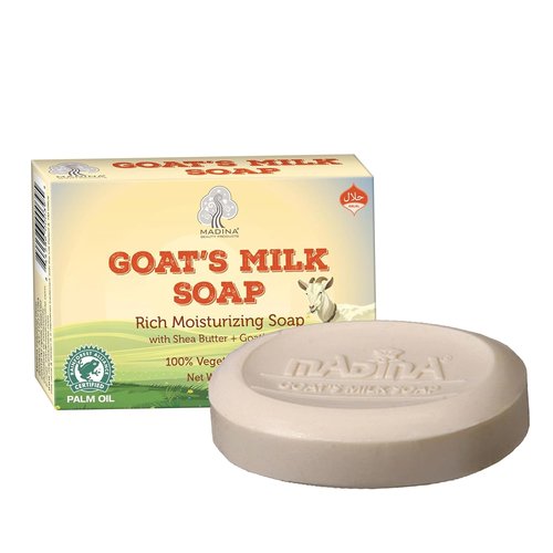 Madina Goat Milk Soap Bar – Hydrating, Moisturizing, Nourishing, Natural Vegetable-Based, Gentle Cleanser for All Skin Types, RSPO & Halal, 6 Pack (3.5 oz Each)
