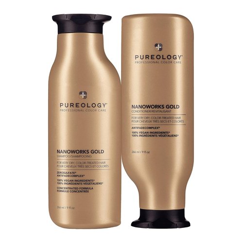 Pureology Nanoworks Gold Shampoo & Conditioner Bundle - Sulfate-Free & Vegan for Color-Treated Hair, 33.8 Fl Oz (2 Pack)