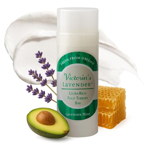 Victoria's Lavender Heel Balm Stick - Ultra-Rich Therapy for Dry, Cracked Feet - Lavender Mint 2.5oz