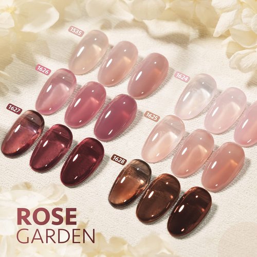 GAOY Rose Garden Jelly Gel Nail Polish Kit - 6 Sheer Colors for Salon Quality Manicure & DIY Nail Art