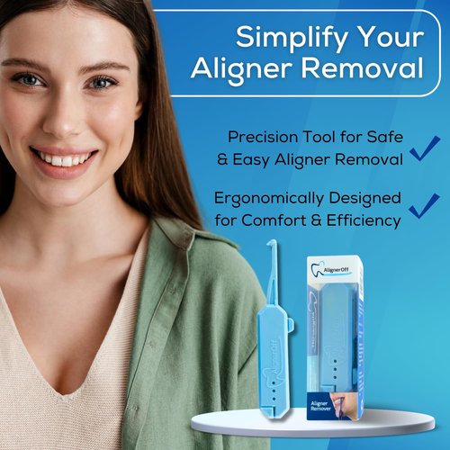 AlignerOff Reusable Teeth Retainer Remover Tool – Compact, Retractable, Aligner Removal Tool for Invisalign, Nightguards, Retainers & Veneers – Ergonomic Design for Easy Removal – Ideal for Gifting
