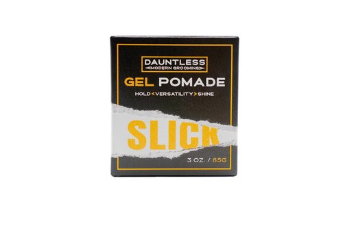 Dauntless Gel Pomade - Water-Based Styling Gel for Men & Women | Firm Hold, Medium Shine - 3oz Cube