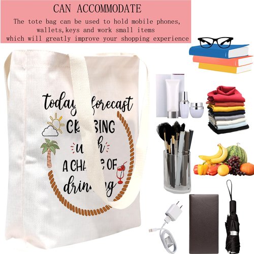 POFULL Cruise Themed Gift Bag - Cocktails, Friends & Groups Cruising Tote
