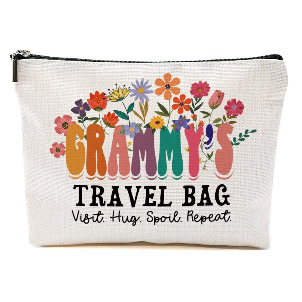 Grammy Gift Ideas Makeup Bag Grandma Gifts from Granddaughter Grandson Grandma Birthday Gifts Mothers Day Thank You Retirement Gifts for Women Mimi Grandma to Be Christmas Travel Accessories Bag