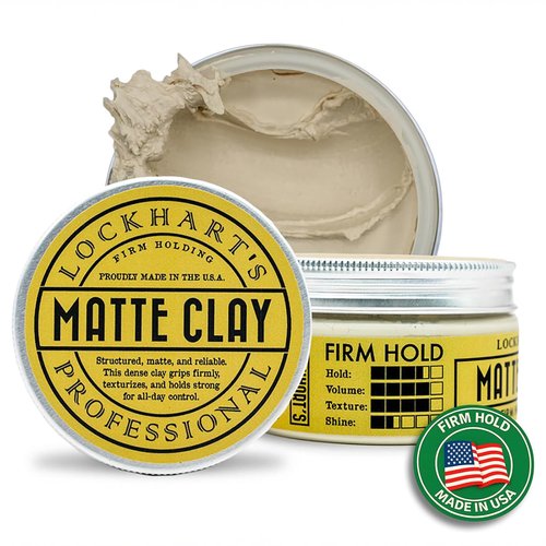Lockhart’s Premium Matte Clay - Men's Hair Styling Paste for Natural Matte Finish | 3.4oz Handcrafted Clay
