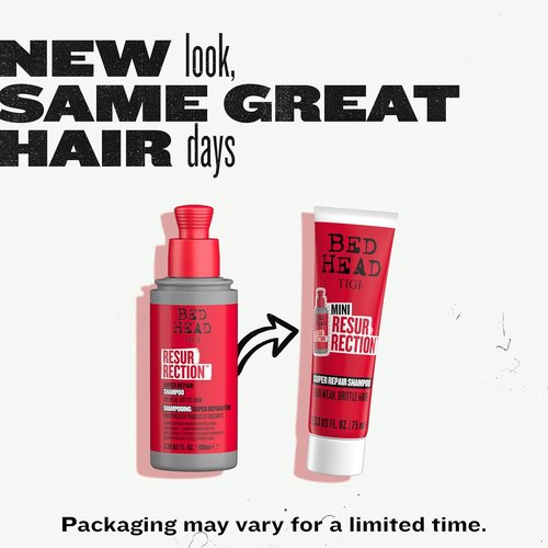 Bed Head by TIGI Resurrection Super Repair Shampoo - Nourishing Repair for Damaged Hair | Travel Mini 2.53 fl oz