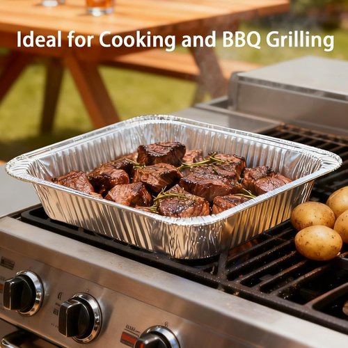 Aluminum Foil Pans - 40 Pack Disposable 9x13 Half Size Deep for Baking, Roasting & Food Storage