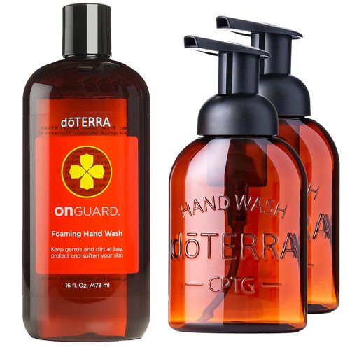 doTERRA On Guard Foaming Hand Wash - 16 oz | Includes 2 Convenient Dispensers for Easy Use