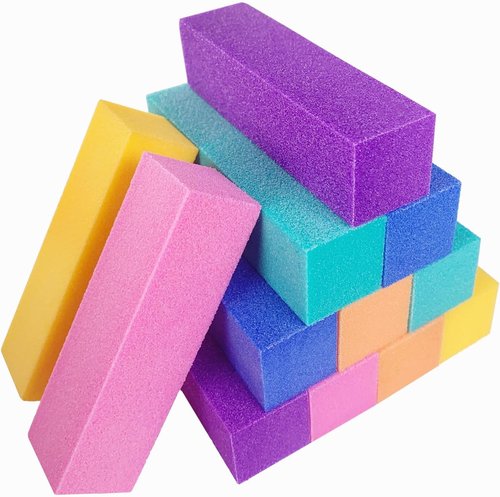 Skiennix Nail Buffer Block Set - 12 Pcs 4-Sided Sanding Buffers for Gel & Acrylic Nails | Professional Manicure Polisher