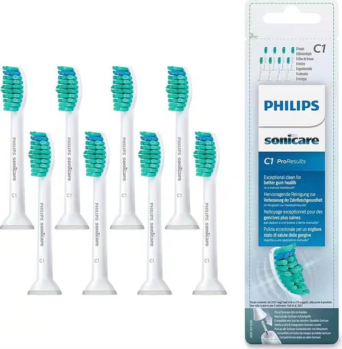 Philips Sonicare ProResults Replacement Brush Heads - Standard HX6018/07, 8-Pack for Superior Cleaning