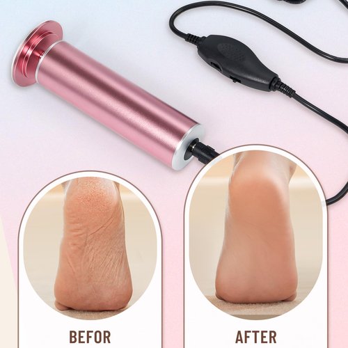 Dermawave Electric Foot File Callus Remover for Feet, Professional Electric Foot Sander Filer Grinder with 60 Sandpaper Discs for Men & Women, Pedicure Tool for Corn Dead Skin Cracked Heel