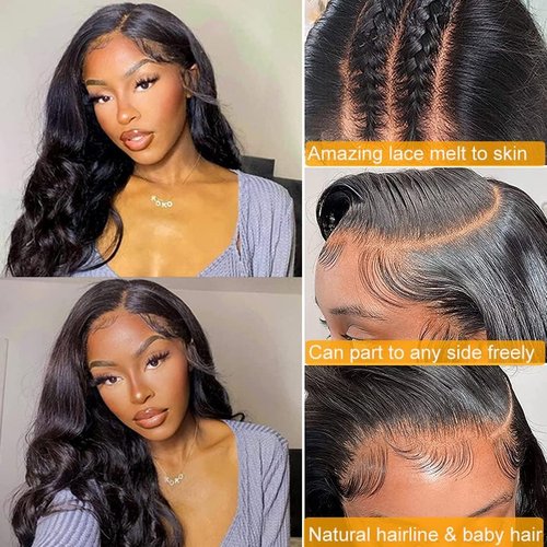 QTHAIR 18A Body Wave 5x5 Transparent Lace Closure 16inch 5x5 Lace Closure 16inch Human Hair Pre Plucked with Baby Hair Lace Closure Natural Black Color for Black Women