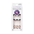 KISS Impress No Glue Mani 30 Pcs Press on Nails, Easy Apply, Hassle-Free Removal, Simple Peel & Press, Essential Tools Included, Prep Pad, Instructions Sheet, 1 Manicure Stick, 1 Mini File (So Lucky)