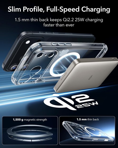 ESR iPhone 17 Pro Max Case - Shockproof Military-Grade Protection | MagSafe Compatible, Clear Design