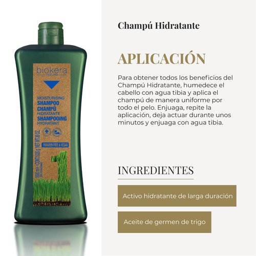 Salerm Biokera Natura Moisturising Shampoo, 36 Ounce / 1000 ml