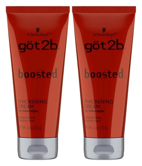 Got 2B Boosted Hair Thickening Cream - Fuller Styles with Medium Shine & Hold | 6 Ounce - 2 Pack