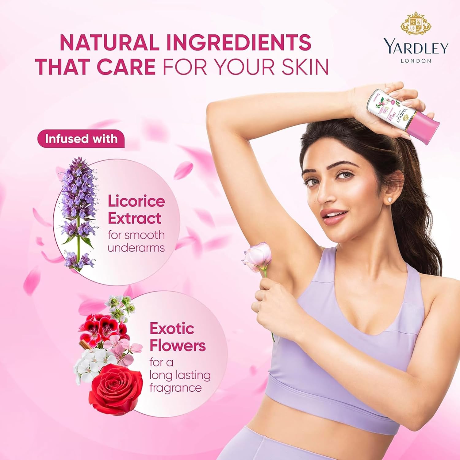 Yardley London English Rose Deodorant Roll-On - 48-Hour Protection | Alcohol-Free | 1.7oz (50ml)