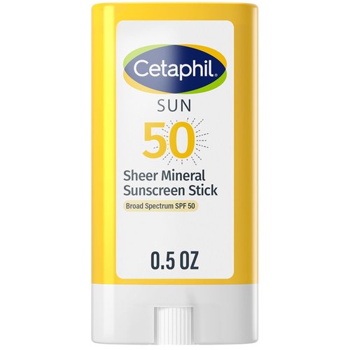 Cetaphil Sheer Mineral Sunscreen Stick - SPF 50 Broad Spectrum Protection | 0.5oz for Sensitive Skin