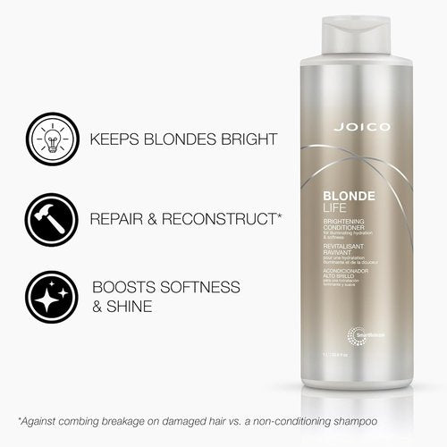 Joico Blonde Life Brightening Shampoo & Conditioner - Sulfate-Free Formula for Soft, Smooth Blonde Hair