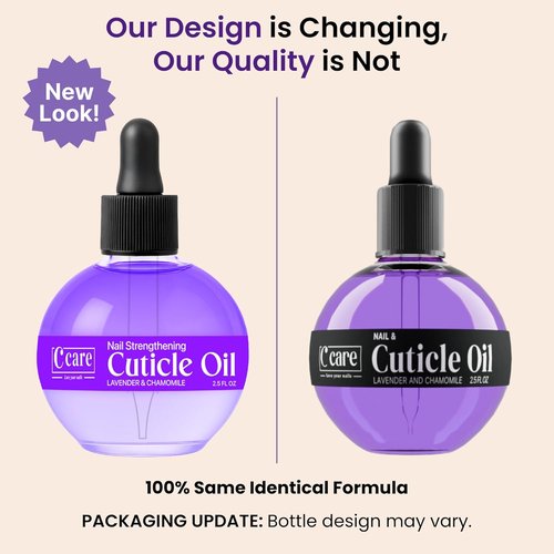 C CARE Cuticle Oil - Lavender & Chamomile Nail Moisturizer - Strengthens Nails & Cuticles - 2.5 oz Bottle