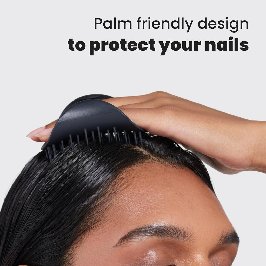 Tangle Teezer Scalp & Shampoo Hairbrush - Exfoliate, Massage & Cleanse for All Hair Types | Onyx Black