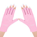 AIRSEE UV Gloves for Nail Lamp,Professional UPF50+ UV Protection for Manicures Nail Art,Fingerless Gloves That Shield Skin from The Sun and Manicure (Light Pink)