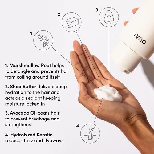 OUAI Thick Hair Shampoo & Conditioner Set - Sulfate-Free Formula for Moisturizing & Strengthening - 10 Fl Oz