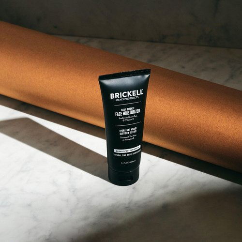 Brickell Men's Daily Defense SPF20 Face Moisturizer for Men, Natural & Organic, Zinc Oxide Face Moisturizing Mineral Sunscreen, Hydrates & Protects Skin Against Harmful UVA/B rays, 3.4oz, Unscented