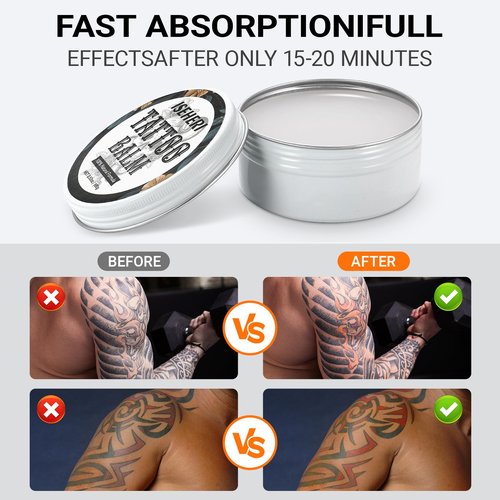 ISEHERI Tattoo Balm & Aftercare Cream: Color Enhancement that Revives Old Tattoos; Hydrates New Tattoos; Made With Natural Ingredients and Petroleum Free. Tattoo Cream for Old and New Tattoos - 3.53OZ
