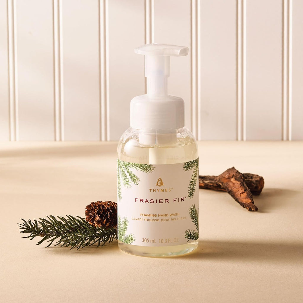 Thymes Foaming Hand Wash - Aloe & Glycerin Soap with Pump - Pine Scented for Kitchen or Bathroom | 10.3 fl oz