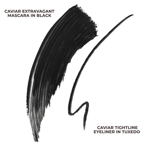 Laura Mercier Caviar Cravings Eye Essentials, Caviar Tightline Eyeliner and Extravagant Mascara: Long Lasting Color, 3X Curl and Lift, Smudge- & Transfer-Proof, Holiday Gift Set