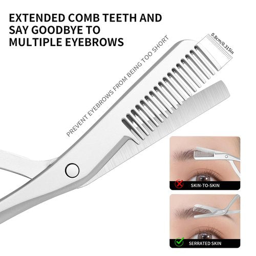 PyDESA eyebrow trimming scissors with comb, eyebrow styling and makeup tools, women's gifts