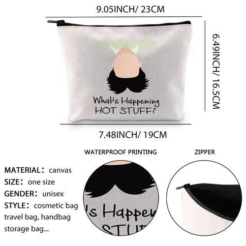 Six Candle Movie Quote Makeup Bag 80s Movie Lovers Gift What's Happening HOT STUFF Zipper Pouch (HOT STUFF)