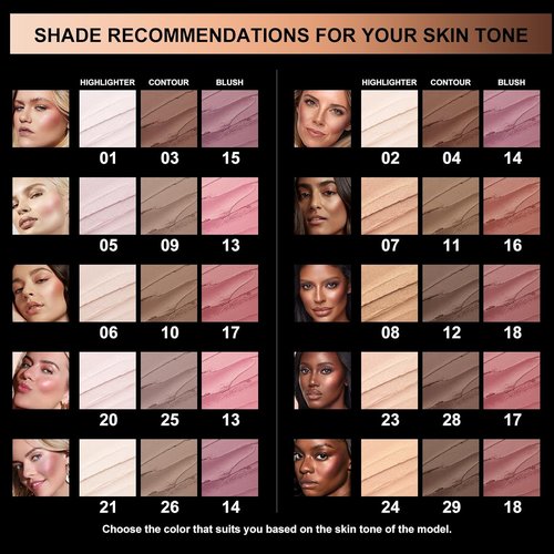 FOCALLURE Cream Contour Sticks Set - 3 Pcs with Highlighter, Bronzer & Blush | Non-Greasy, Long-Wear Makeup - Light-Medium