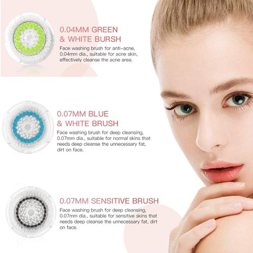 Azonbey Brush Head Replacements Compatible with Clarisonic Mia 1, Mia 2, Mia Fit, Alpha Fit, Smart Profile Uplift and Alpha Fit Face Cleaning Brush Heads (Blue-2Pack)