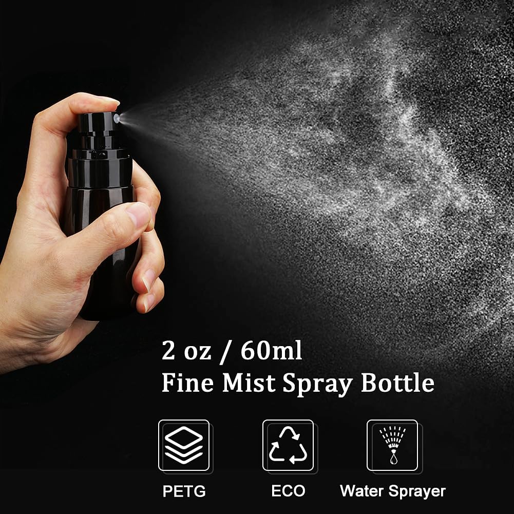 Wowang 9 PCS 3.4oz Travel Bottles for Toiletries TSA Approved Travel Size Containers Leak Proof Plastic Squeeze Bottle Small Cream Jars & Refillable Spray Bottle for Shampoo Conditioner Toner(Brown)
