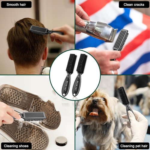 NICEMOVIC 3-in-1 Barber Neck Duster Brush Set - Professional Hair Cutting & Styling Tool | Brown & Black