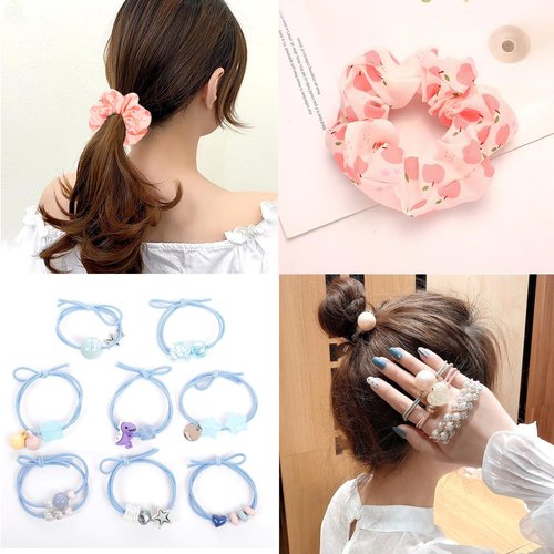 Qopoto Hair Accessories Kits for Girls, Hair Set for Girls Including Gift Box/Hair Clips/Hair Barrettes/Hair Ties/Hair Bows, Little Girls Teen Girl Birthday Gifts Age 4-15 (Crystal with Case)