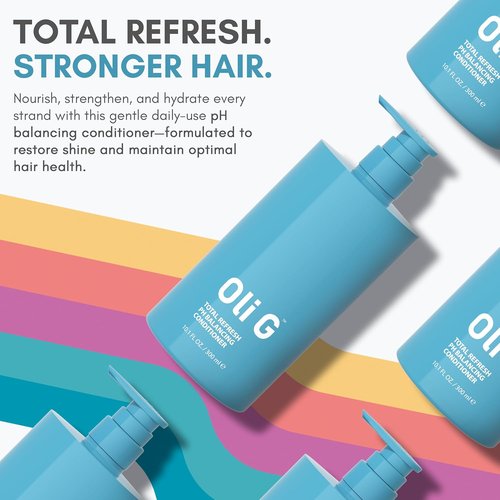 Oli G Total Refresh Hair Conditioner - Lightweight pH Balancing Formula with Marula Oil & Shea Butter - 10 fl oz