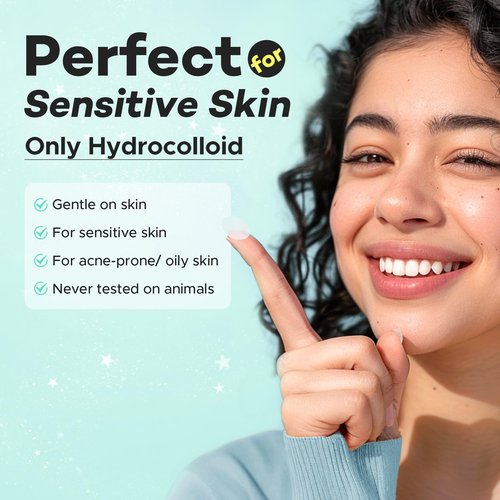LitBear Pimple Patches for Face, Large Acne Patch, XL Hydrocolloid Bandages,Zit Stickers for Forehead, Chin, Nose, Body, Back, and Chest, Includes Crescent, Square, and Dot (5 Sizes, 507 Patches)
