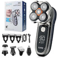 Suttik Head Shavers for Bald Men, 6-in-1 Electric Razor, IPX6 Waterproof Shaving Grooming Kit for Balder - LED Display & Magnetic 5D Rotary Shaver