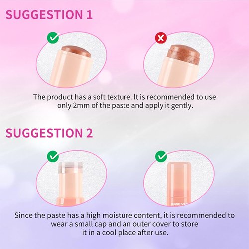 Skiennix Highlighter Stick - Shimmer Makeup for Face & Body, Easy Blend, Long Lasting | 2-Pack (#02 & #03)