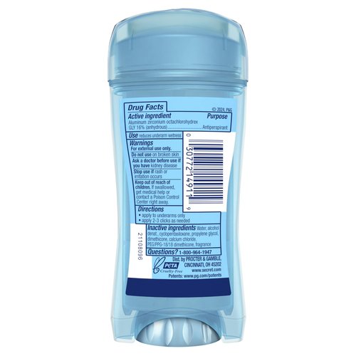 Secret Fresh Antiperspirant Deodorant for Women, 72hr Breathable Sweat & Odor Protection, Instant Freshness & Gentle, PH Balancing Minerals, Clear Gel, Mountain Air Scent, 2.6 oz