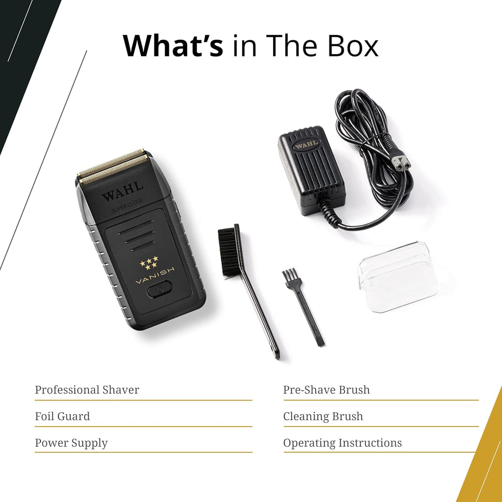 Wahl Professional 5 Star Vanish Shaver - Cordless Lithium-Ion Battery with Ergonomic Design | 100+ Minute Runtime