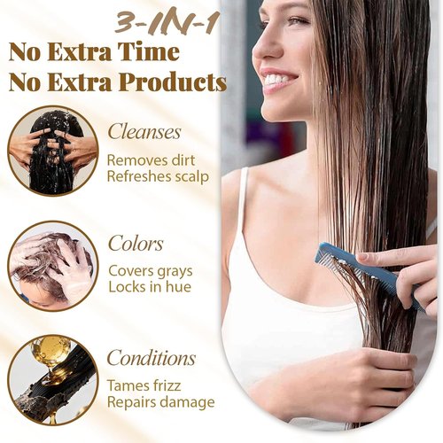 Skiennix Dark Wine Red Hair Dye Shampoo - 100% Gray Coverage for Men & Women | Instant Long-Lasting Color