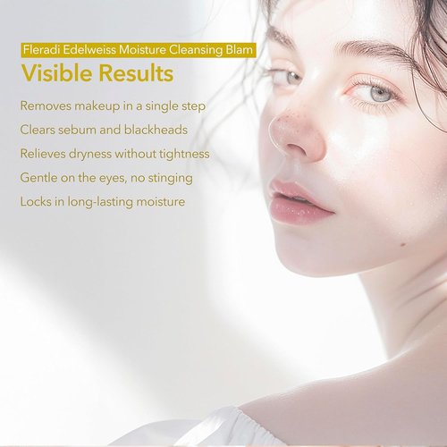 Edelweiss Cleansing Balm - Vegan Makeup Remover & Face Cleanser with Natural Flower Extracts | 3.38 fl oz