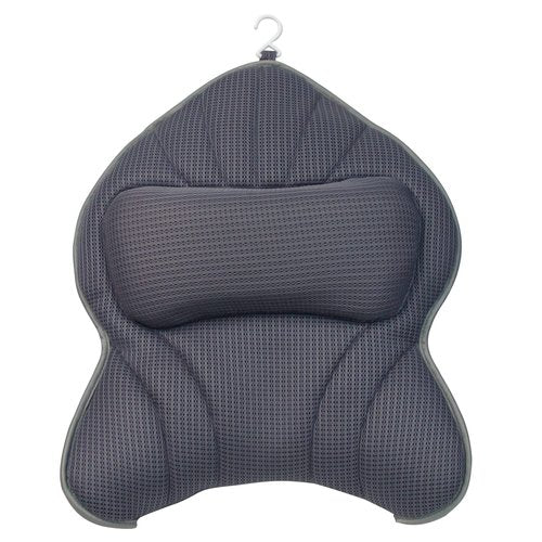Poemland Extra Thick Large Bath Pillow with Neck,Back,Head Support for Bathtub, Spa, Soaking Gray(19''x15'')