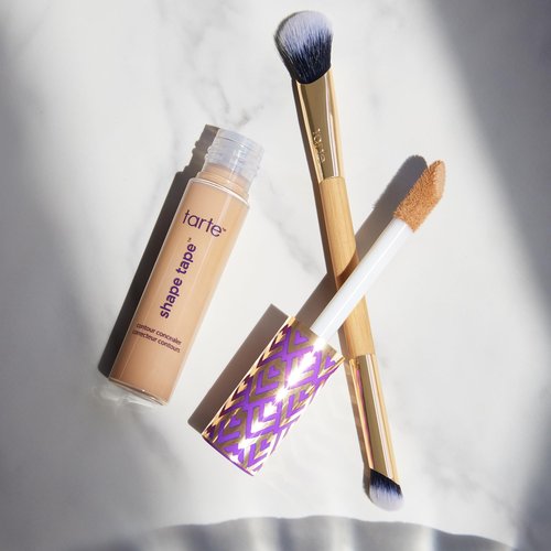 tarte shape tape concealer & brush – Instant Full Coverage for Under Eye, Dark Circles, Redness & Discoloration, Dermatologist-Tested, Vegan, Cruelty-Free, full size, 20B light