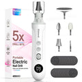 Eletorot Electric Nail File Set for Seniors, 5 in 1 Toenail Grinder Kit for Thick Nails, Professional Manicure and Pedicure Kit, Cordless Pedicure Tools for feet, 9 Speeds Nail Drill Machine